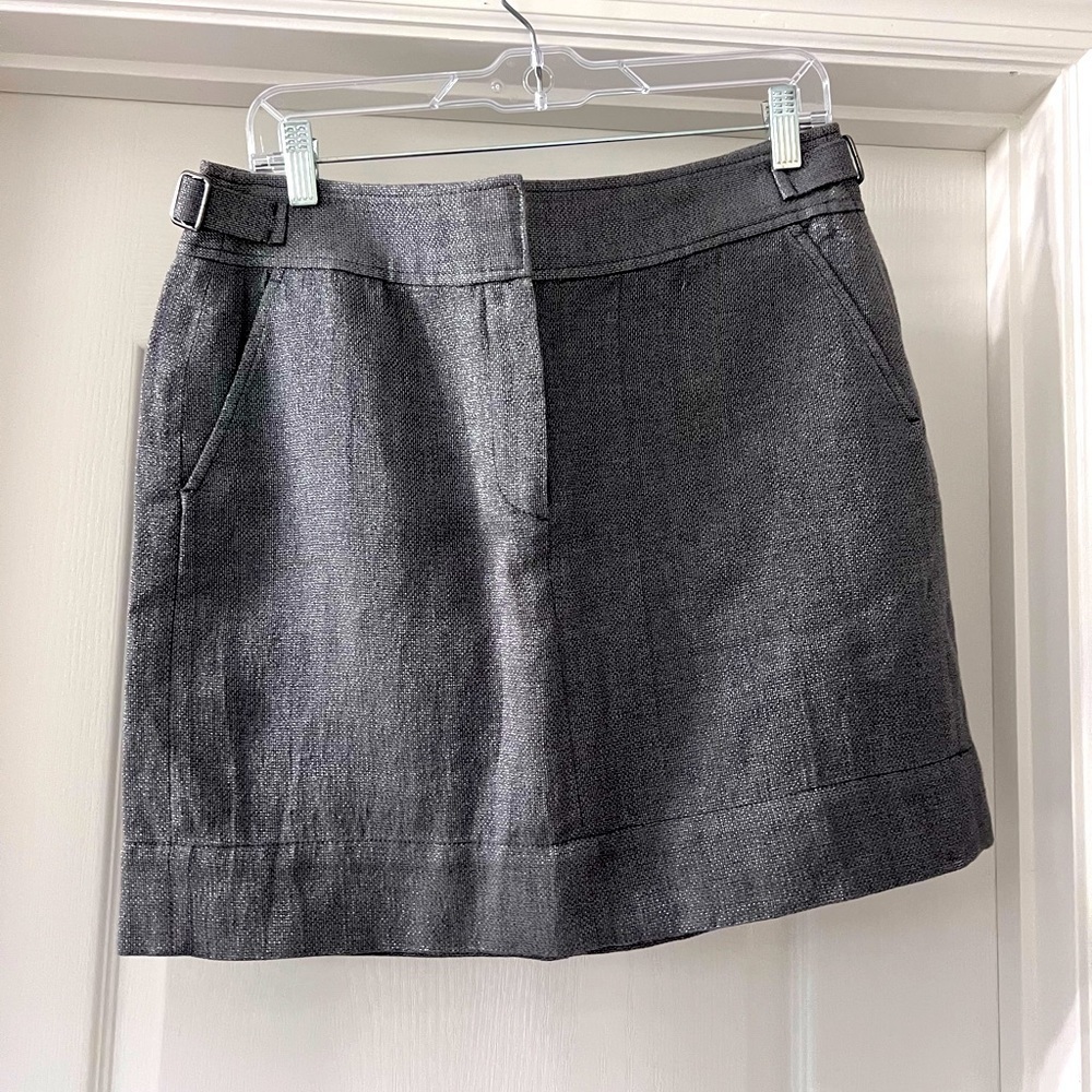 LOFT Mini Grey Metallic Skirt